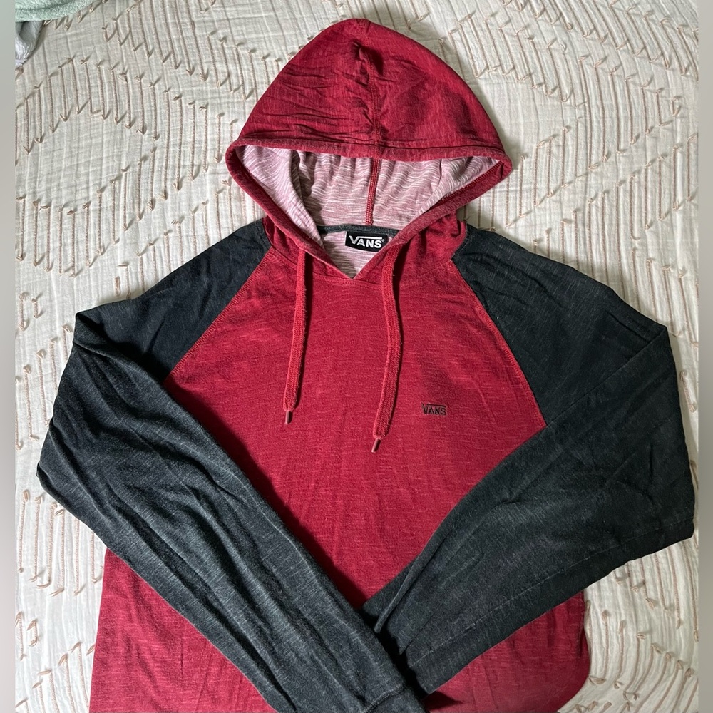 Vans black and charcoal grey thin hoodie Medium